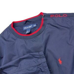 Polo Golf Ralph Lauren Windbreaker Mens XL Pullover V-Neck Mesh Lined